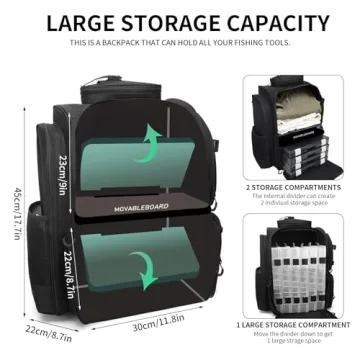 WANOON 42L Waterproof Fishing Backpack - Durable & Spacious