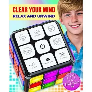 Skywin Puzzle STEM Memory Cube Game, Entertaining, Fun & Unique Flashing Memory Cube, Electronic Memory & Speed Game Development for Kids & Adults, Brain Hands and Eyes Coordination Game Cubes (Black)