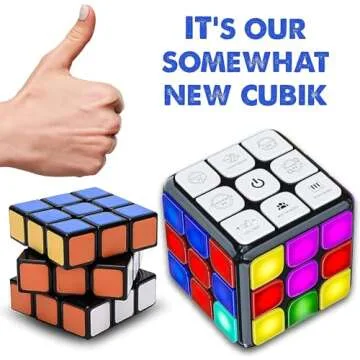 Skywin Puzzle STEM Memory Cube Game, Entertaining, Fun & Unique Flashing Memory Cube, Electronic Memory & Speed Game Development for Kids & Adults, Brain Hands and Eyes Coordination Game Cubes (Black)
