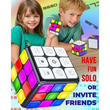 Skywin Puzzle STEM Memory Cube Game, Entertaining, Fun & Unique Flashing Memory Cube, Electronic Memory & Speed Game Development for Kids & Adults, Brain Hands and Eyes Coordination Game Cubes (Black)