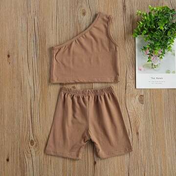Hnyenmcko Toddler Summer Outfit - Cute One Shoulder Set