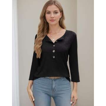 Stylish Misakia 3/4 Sleeve Tops for Women - Comfort & Fit