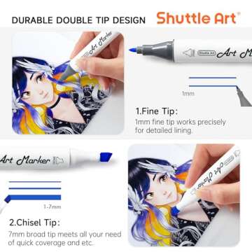 Shuttle Art 310 Colors Dual Tip Markers Set - Ultimate Art Tools