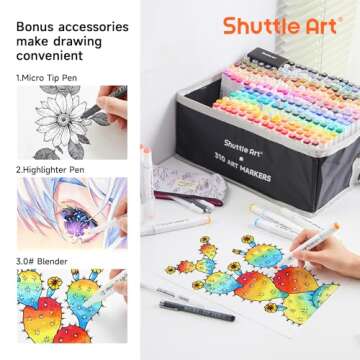 Shuttle Art 310 Colors Dual Tip Markers Set - Ultimate Art Tools