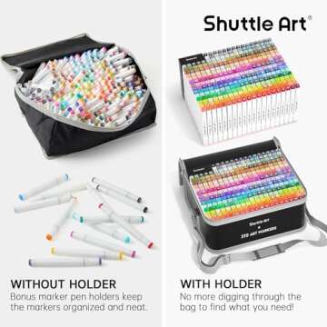 Shuttle Art 310 Colors Dual Tip Markers Set - Ultimate Art Tools