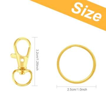50PCS Metal Lobster Claw Clasp with Key Ring Set