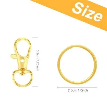 50PCS Metal Lobster Claw Clasp with Key Ring Set