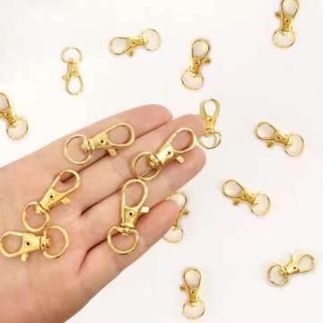 50PCS Metal Lobster Claw Clasp with Key Ring Set