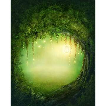 Dlergt 5x7ft Spring Photography Backdrops Vinyl Children Photography Background Forest Tree Hole Backdrops Shoot Studio Props 5-93