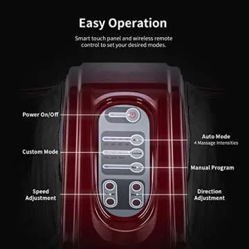 Giantex Shiatsu Foot Massager Machine Massage for Feet, Nerve Pain Therapy Spa Gift Deep Kneading Rolling Massage for Leg Calf Ankle, Electric Shiatsu Foot Massager w/Remote, 4 Massage Modes, Burgundy