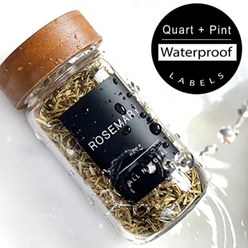 Quart Pint 160 Spice Jar Labels Minimalist Waterproof Stickers