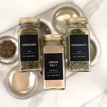 Quart Pint 160 Spice Jar Labels Minimalist Waterproof Stickers