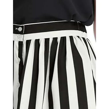 Allegra K Women's Striped A-Line Midi Skirt - Elegant Comfort