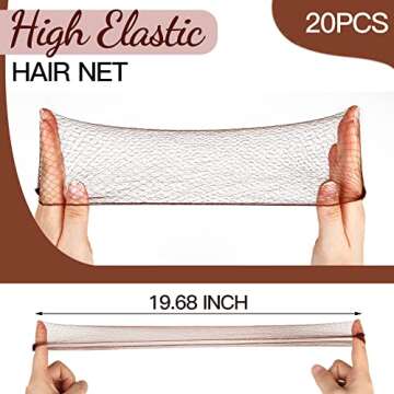 Fandamei Hair Accessories Set: 20PCS Mesh Hair Nets Invisible and 40PCS U Shaped Hair Pins for Women...
