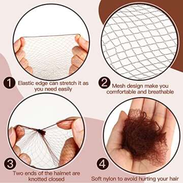 Fandamei Hair Accessories Set 20 Nets 40 Pins Brown