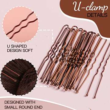 Fandamei Hair Accessories Set 20 Nets 40 Pins Brown