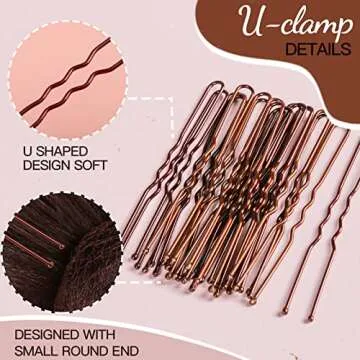 Fandamei Hair Accessories Set 20 Nets 40 Pins Brown