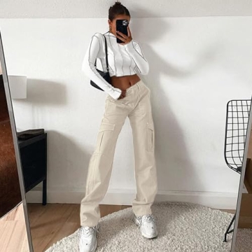 Trendy High Waisted Cargo Pants for Women