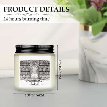 MTLEE 6 Pcs Book Lover Gifts - Scented Candle Set for Readers