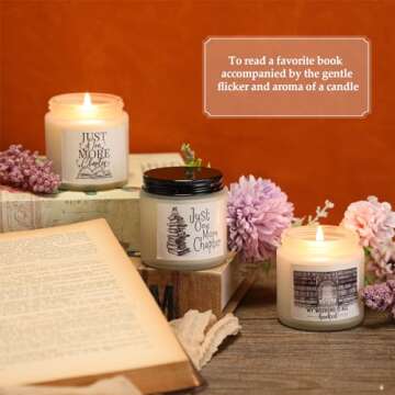MTLEE Book Lover Scented Candle Gift Set for Readers