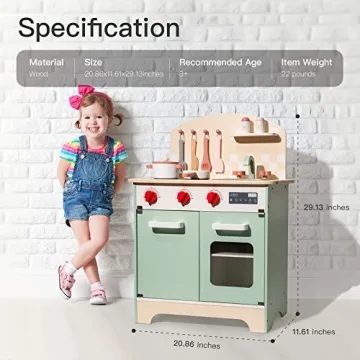 ROBUD Kids Wooden Kitchen Playset for Imaginative Play