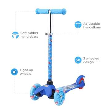 Sonic The Hedgehog Self Balancing Kick Scooter with Light Up Wheels, Extra Wide Deck, 3 Wheel Platfo...