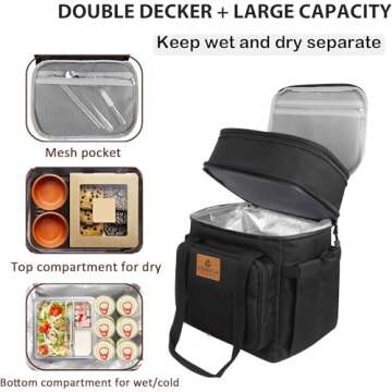 Tactical Lunch Box, Large Expandable Insulated Lunch Bag, Durable Waterproof Leakproof Cooler Bag fo...