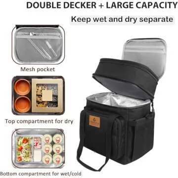 Tactical Lunch Box, Large Expandable Insulated Lunch Bag, Durable Waterproof Leakproof Cooler Bag fo...