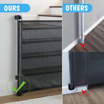 Cumbor Baby Gate Retractable Gates for Stairs, Mesh Dog Gate for The House, Wide Pet Gate 33" Tall, ...