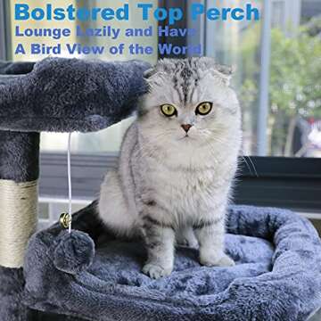 NEGTTE Cat Tree for Indoor Cats- Multi-Level Cat Tree for Big Cats -Cat Condo Big - Cat Climbing Tower-Pet Play House