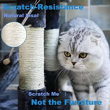 NEGTTE Cat Tree for Indoor Cats- Multi-Level Cat Tree for Big Cats -Cat Condo Big - Cat Climbing Tower-Pet Play House
