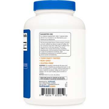 Nutricost Caffeine Pills 200mg For Pure Energy