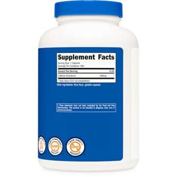 Nutricost Caffeine Pills 200mg For Pure Energy