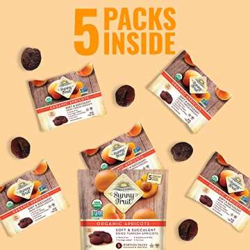 Sunny Fruit Organic Dried Apricots - Healthy Snack Packs