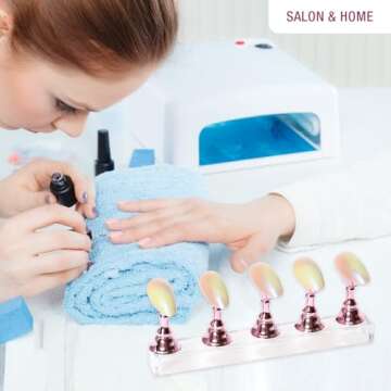 MISSELF Magnetic Acrylic Nail Holder Sets for Easy Nail Art Painting, 30 Adhesive Putty, and Crystal...