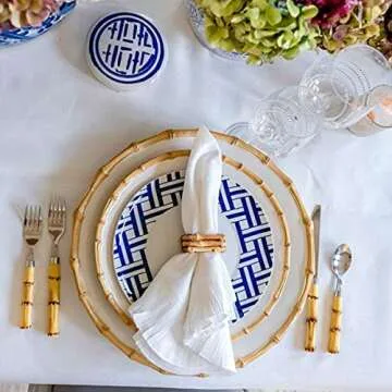 LogHog Bamboo Napkin Rings Set of 4 for Elegant Dining