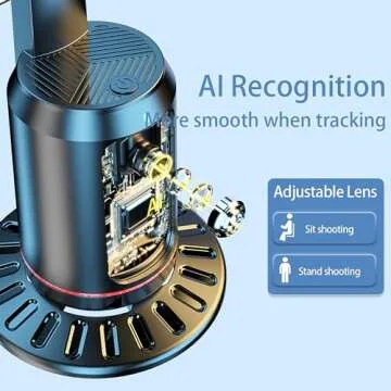 MQOUNY Auto Face Tracking Phone Holder, 360° Rotation Face Body Phone Tripod Smart Shooting Camera ...