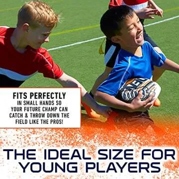 Franklin Sports NFL Denver Broncos Football - Youth Mini Football - 8.5" Junior Size Ball - SPACELACE Easy Grip Texture- Perfect for Kids