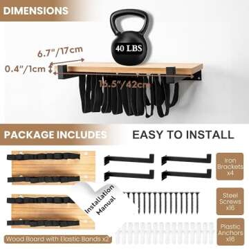 VEBAVO Floating Bookshelves Set of 2 - Double Storage Unique Wall Bookshelf - Natural Wood & Metal Brackets Bookshelf Wall Mount, Space-Saving Hanging Bookshelf 16.5W x 6.7D