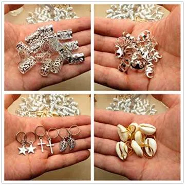 100 Pieces Hair Jewelry for Women Braids, 20 Pieces Loc Jewelry Accessories for Braiding Hair, Big Silver Braids Hair Rings for Dreadlocks Braiding Hair