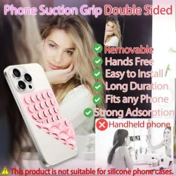 Yojaro Silicone Suction Cup Phone Case Mount Double Sided, Phone Accessories Hands-Free Strong Grip ...