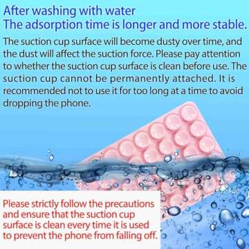 Yojaro Silicone Suction Cup Phone Case Mount Double Sided, Phone Accessories Hands-Free Strong Grip Holder for Selfies and Videos, Silicon Phone Stand for iPhone and Android Black