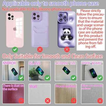 Yojaro Silicone Suction Cup Phone Case Mount Double Sided, Phone Accessories Hands-Free Strong Grip Holder for Selfies and Videos, Silicon Phone Stand for iPhone and Android Black