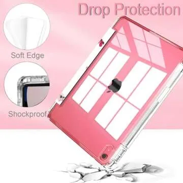 Feams iPad Case A16 11 Inch with Slim Clear Back and Pencil Holder