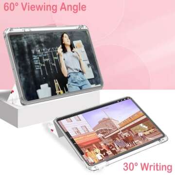 Feams iPad Case A16 11 Inch with Slim Clear Back and Pencil Holder