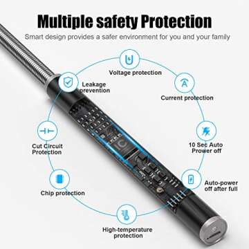 Candle Lighter, Rechargeable Electric Arc Lighter with 360° Flexible Neck LED Battery Display and Flameless Windproof Triple Safety Long Lighter (Black)