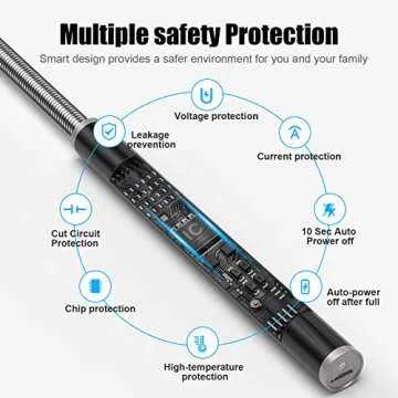 Candle Lighter, Rechargeable Electric Arc Lighter with 360° Flexible Neck LED Battery Display and Flameless Windproof Triple Safety Long Lighter (Black)