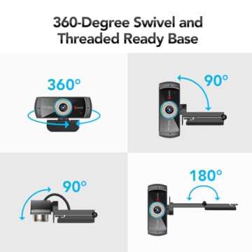 Angetube 1080P USB Webcam for Video Calls & Streaming