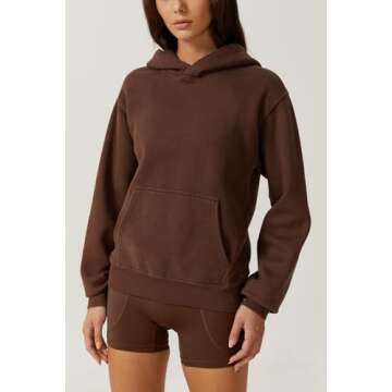 QINSEN Women’s Pullover Sweatshirt - Oversized Warm Fleece for Winter Y2K Fashion