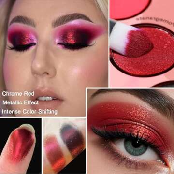 Afflano Red Eyeshadow Palette - 12 Color Ultra Pigmented
